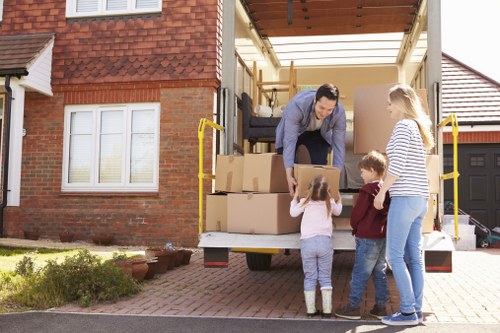 Removal team preparing a local move in Gunnersbury near residential flats