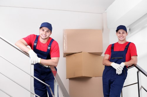 Careful loading of furniture during a home move in west London
