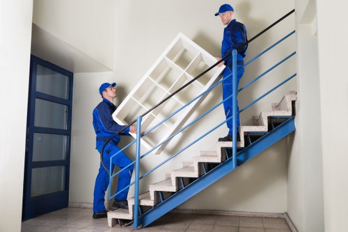 Packing and moving office furniture for a local business move