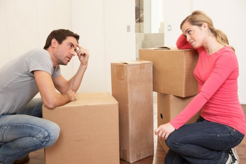 Loading boxes and furniture into a removal van in West London